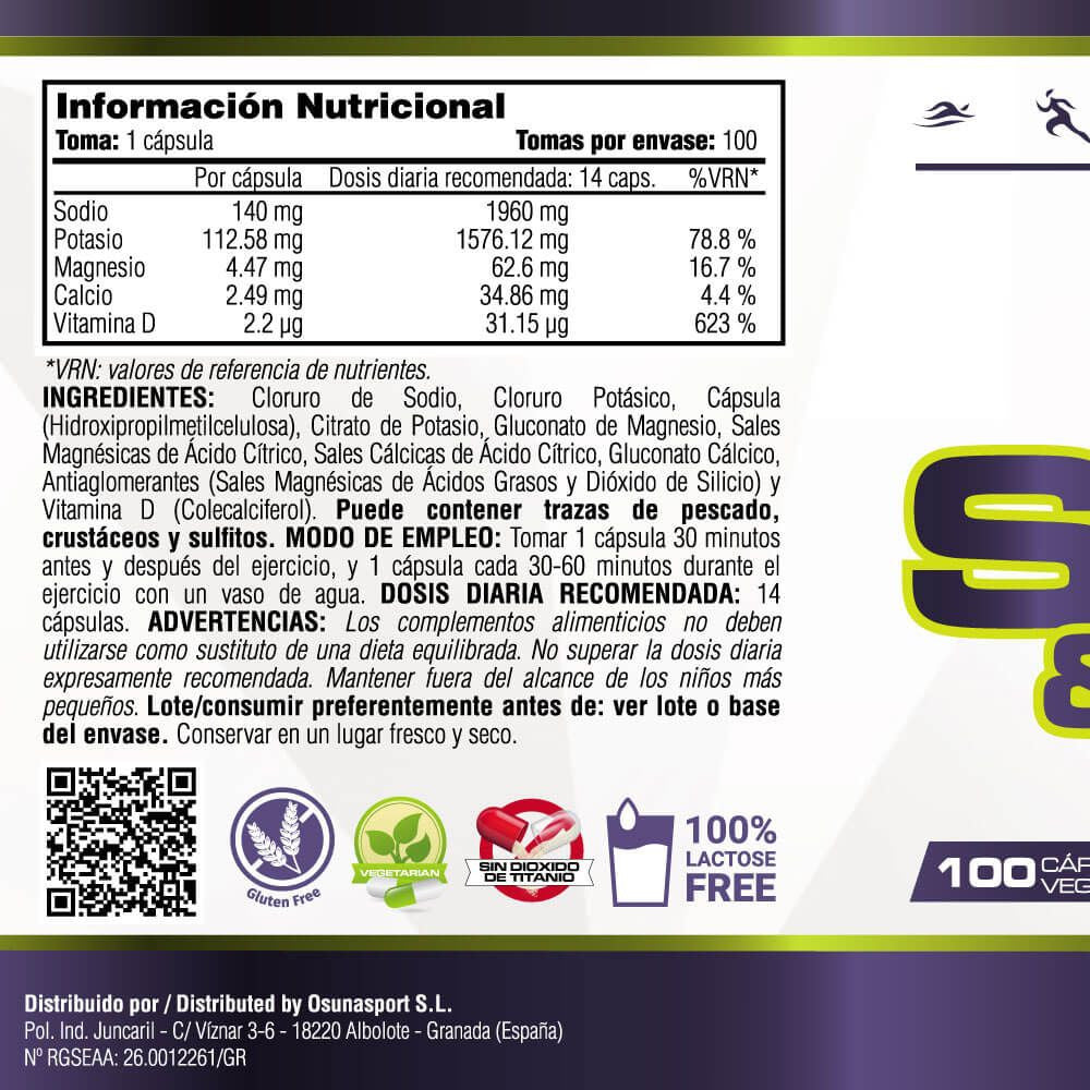 Salts & Electrolytes (sales Y Electrolitos) - 100 Cápsulas Vegetales - Evita Calambres - Masmusculo_4