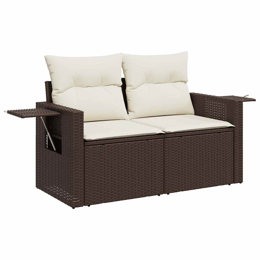 Set De Sofás De Jardín 11 Pzas Cojines Ratán Sintético Marrón / Vetonek_3