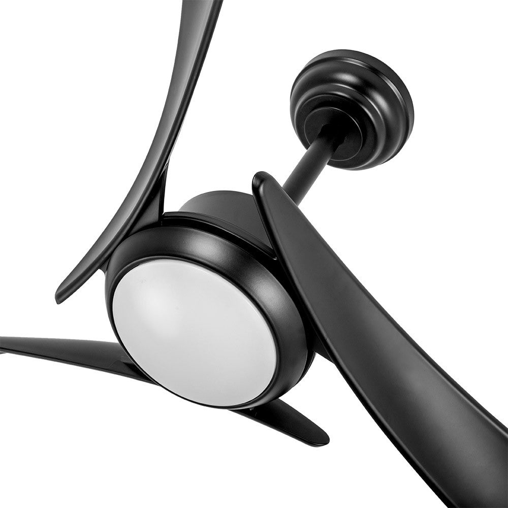 Ventilador Dc Tarento 24w Negro 3 Aspas 6vel. 132d 2424lm 3000k-6500k C/remoto, Reg. Intensidad, Timer, Mem._1