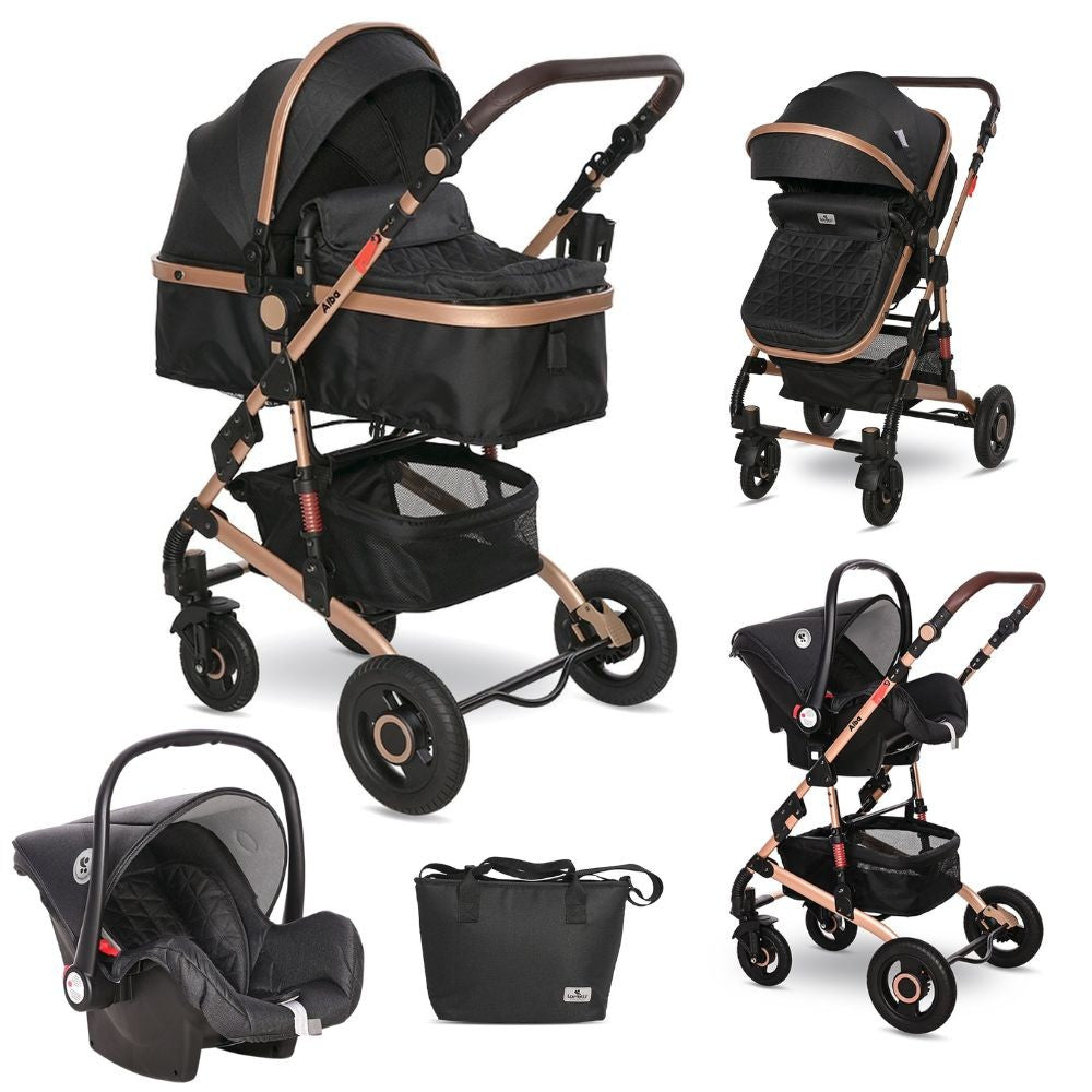 Carrito De Bebé Trío Convertible Alba Premium Black_0