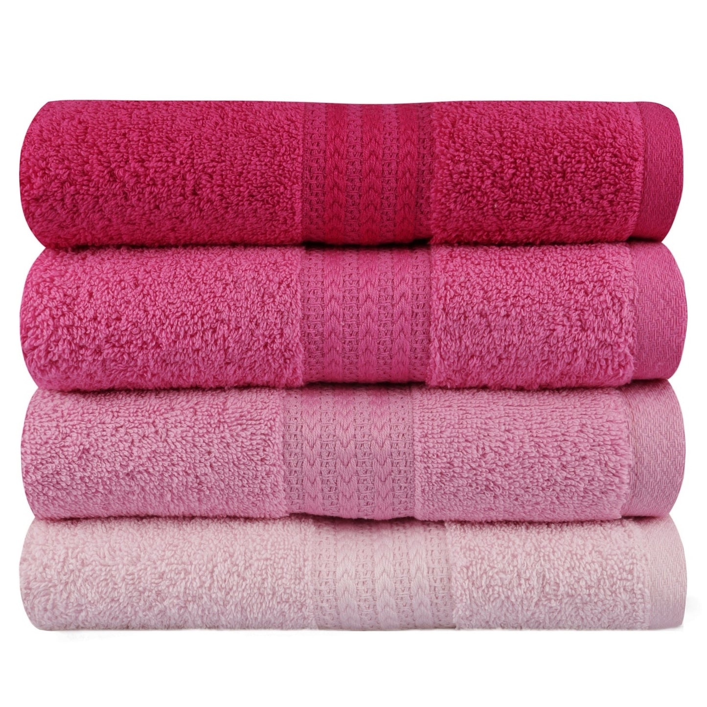 Juego De Toallas De Mano (4 Piezas) Rosa Claro, Rosa, Rosa Palo Y Fucsia_1
