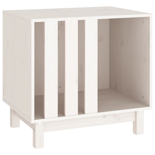 Caseta Para Perros Madera Maciza De Pino Blanco 60x45x57 Cm_0