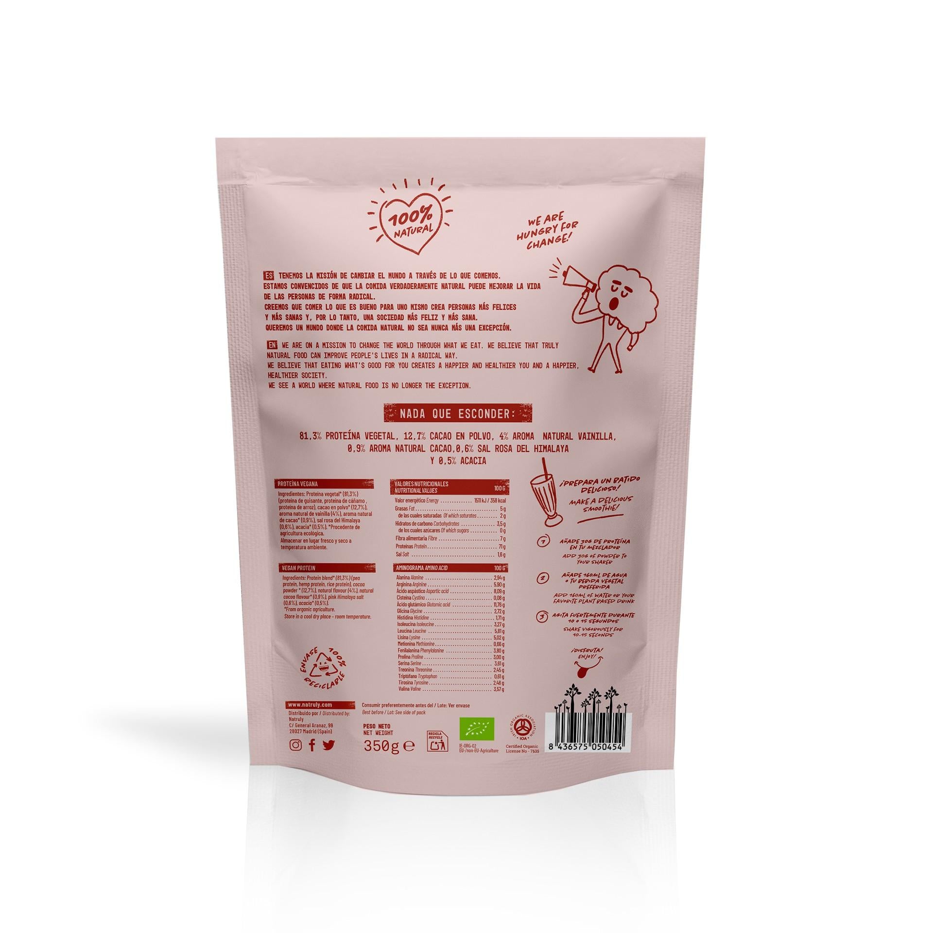 Proteína vegana Chocolate Natruly 350gr