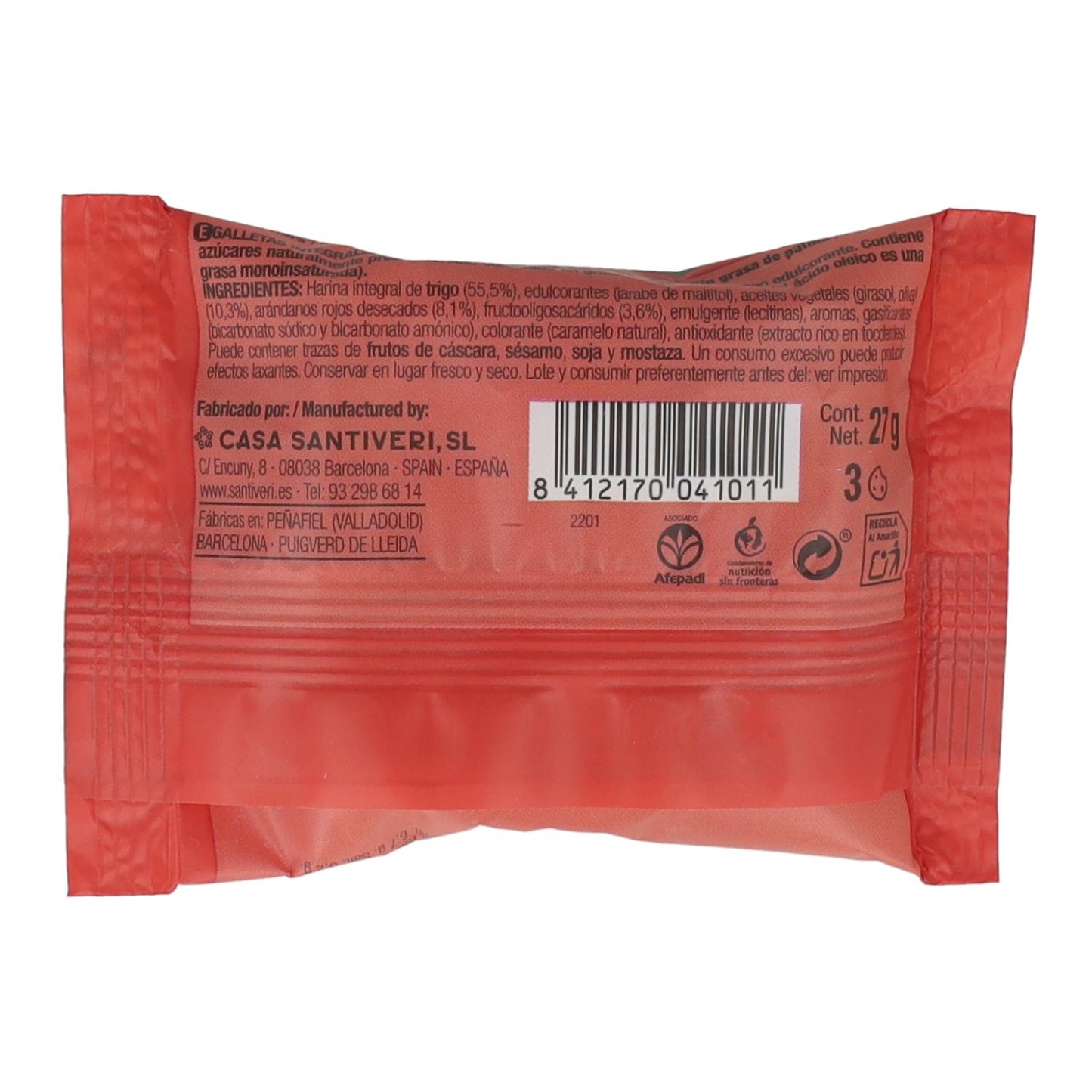 Bolachas Digestivas de Mirtilo 0% 3 unidades