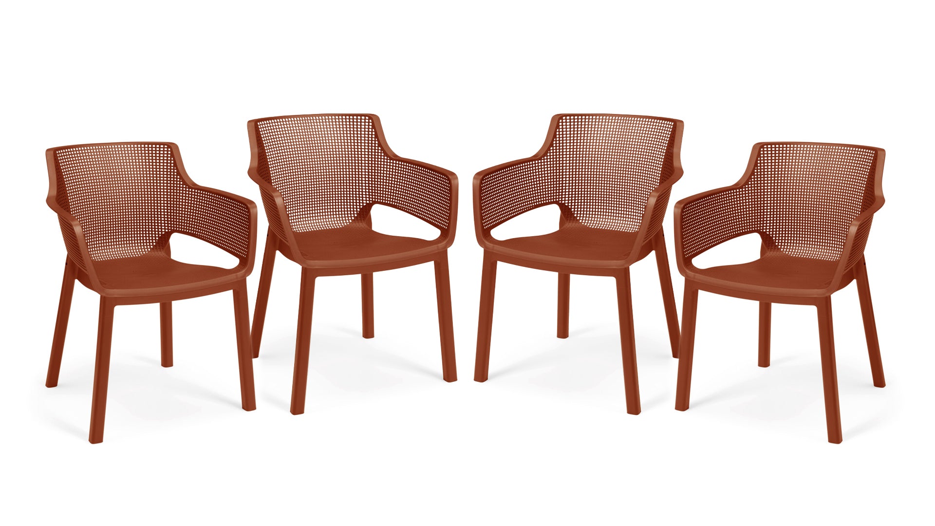 Keter Set X4 Silla De Exterior De Jardín Elisa Terra 61,5x53x78,4cm_0