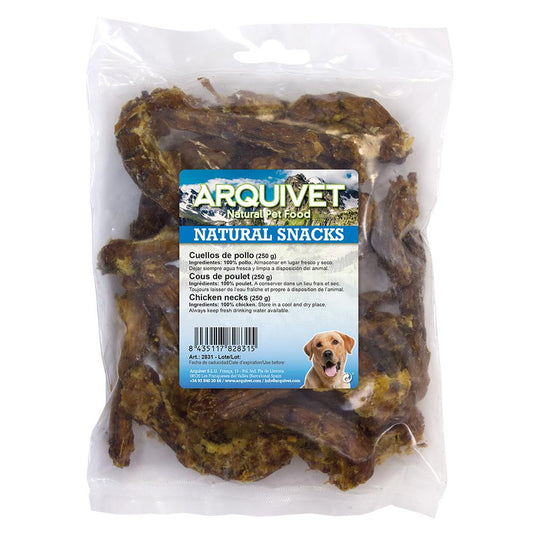 Petisco natural para cães Arquivet pescoços de frango 250 g