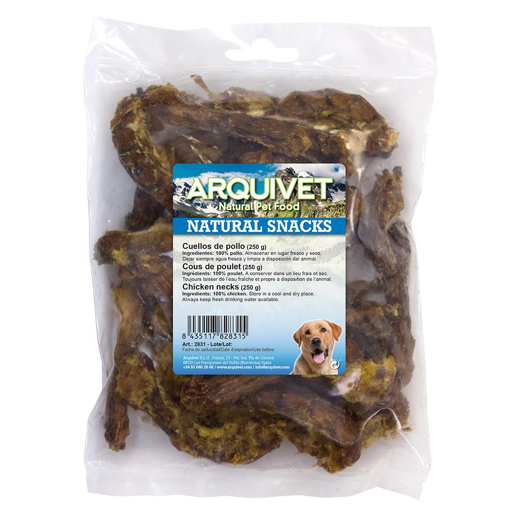 Petisco natural para cães Arquivet pescoços de frango 250 g
