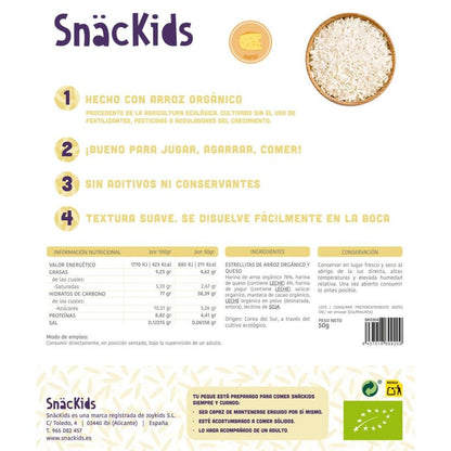 Snack orgânico para bebé +12 meses: Stars Arroz e Queijo