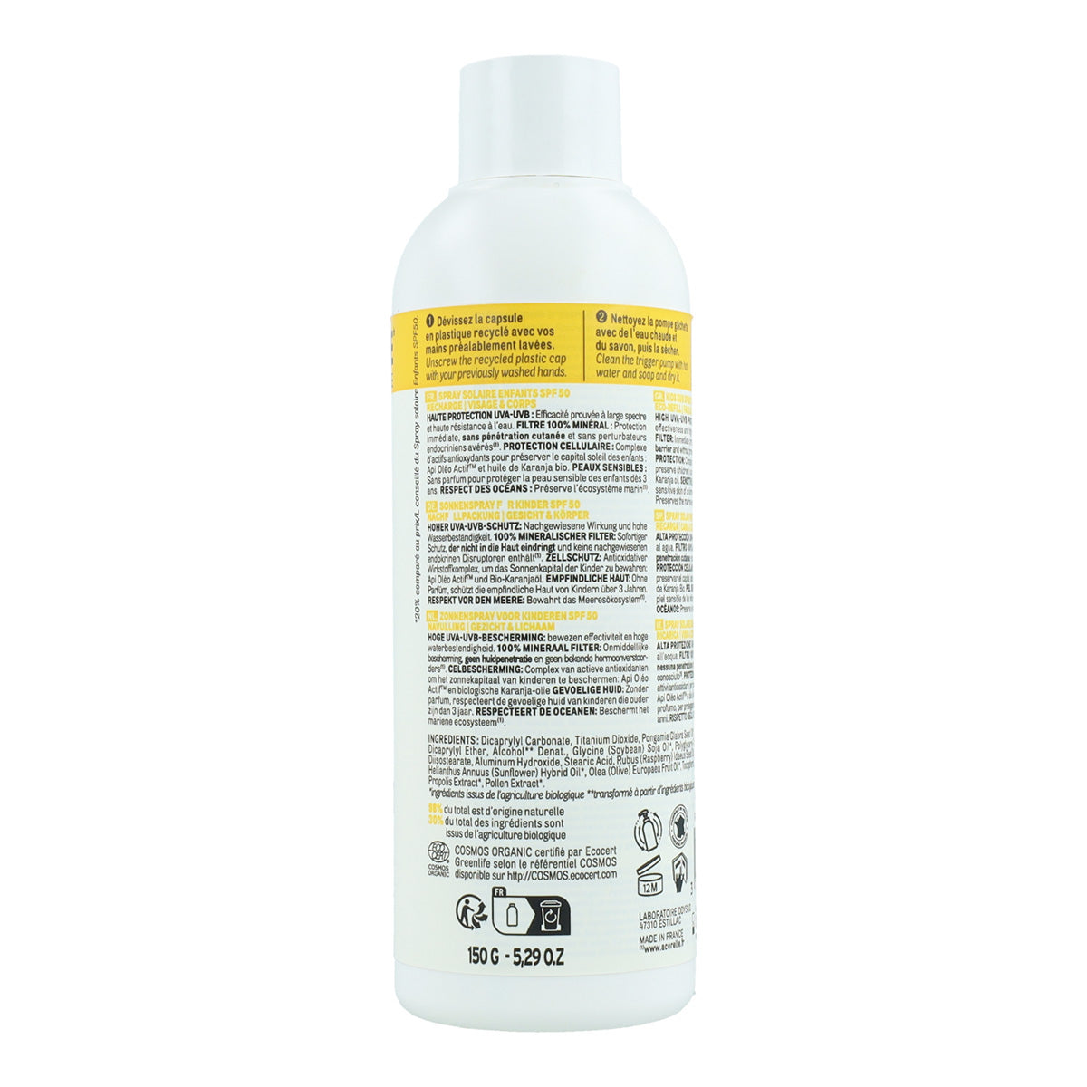 Acorelle High Protection Solar Spray Recarga para Crianças FPS 50 150 ml 