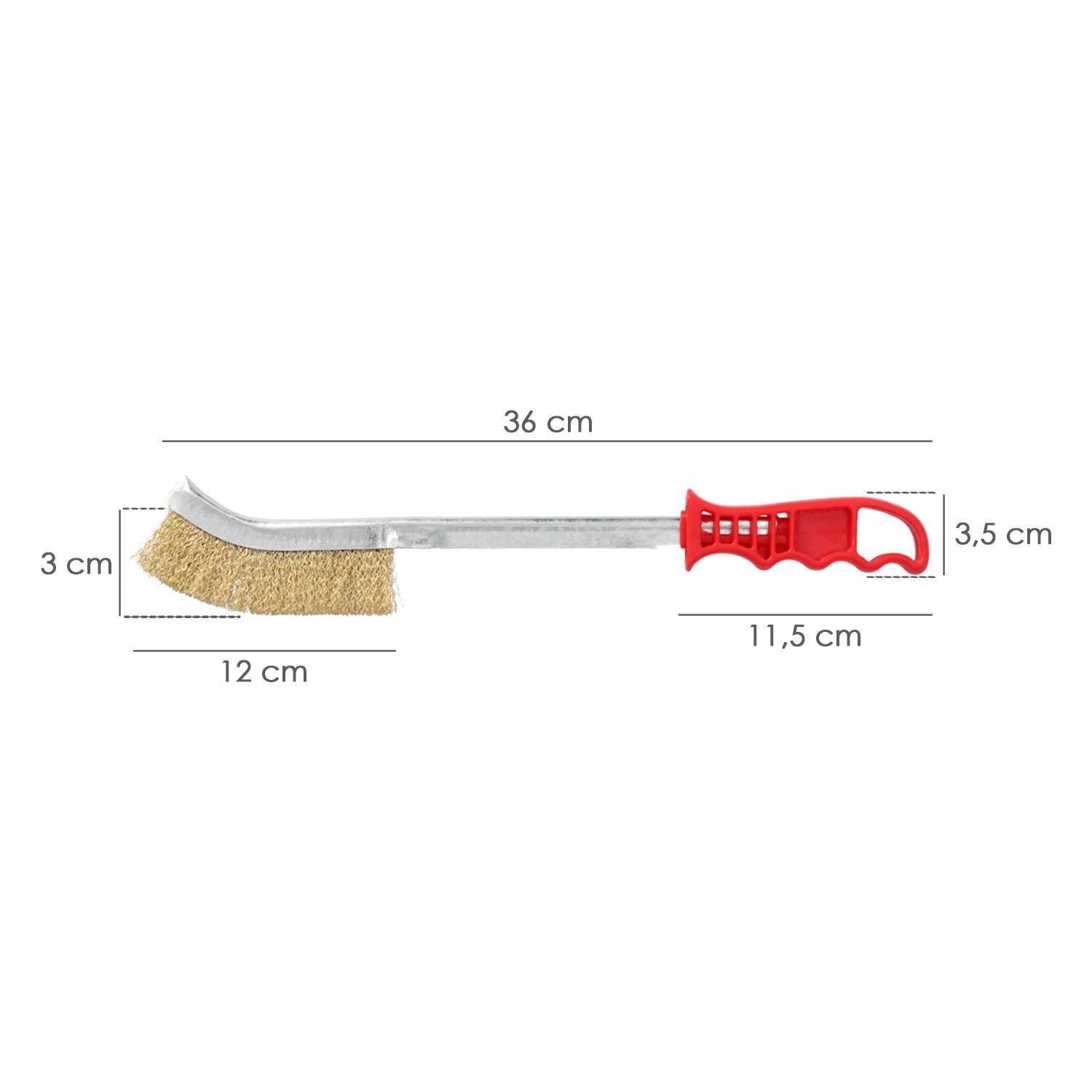 Cepillo Manual Acero Latonado Mango Rojo 34 Cm._1