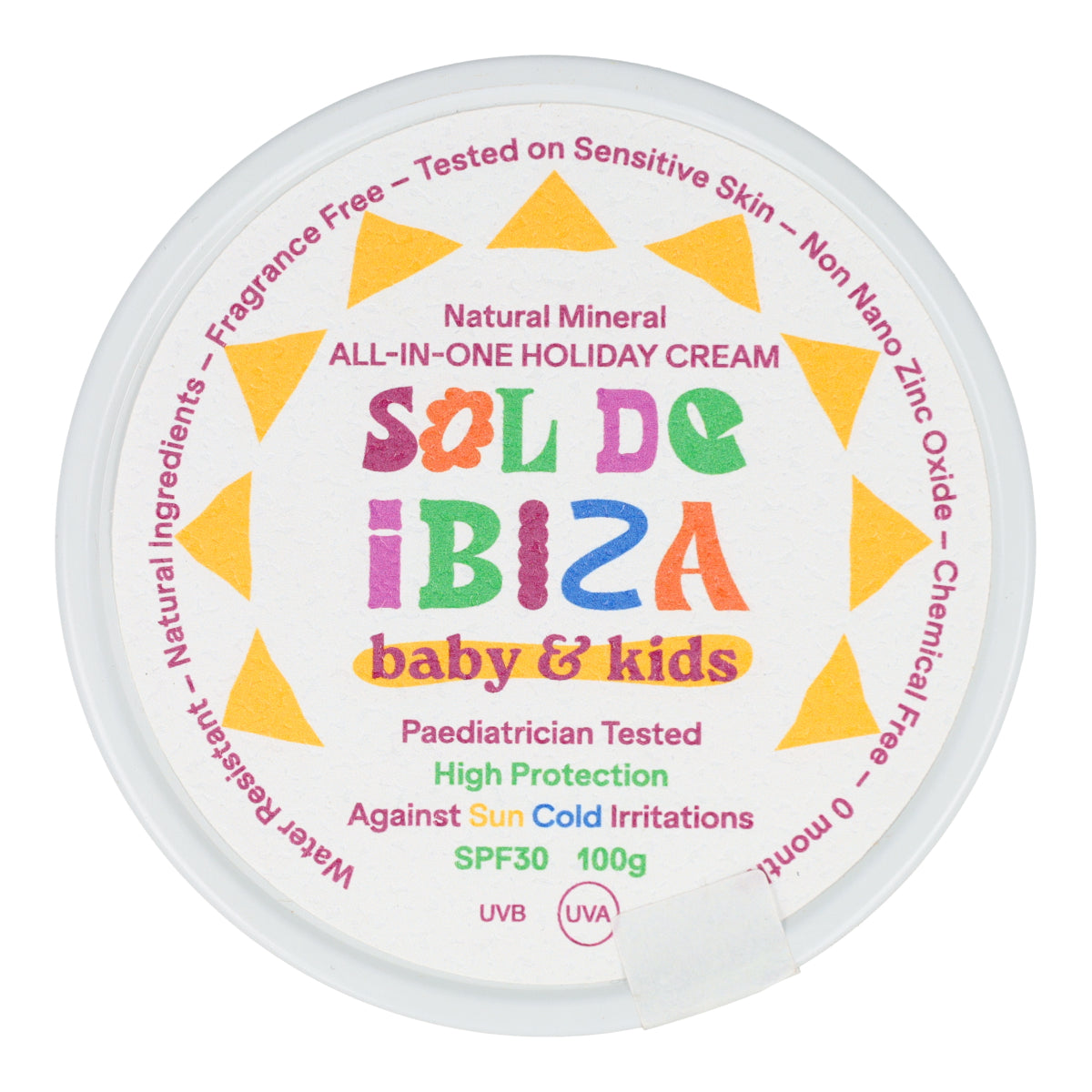 Protetor Solar Tudo em Um - Bebés 0 meses FPS30 Sol de Ibiza BIO 100 gr