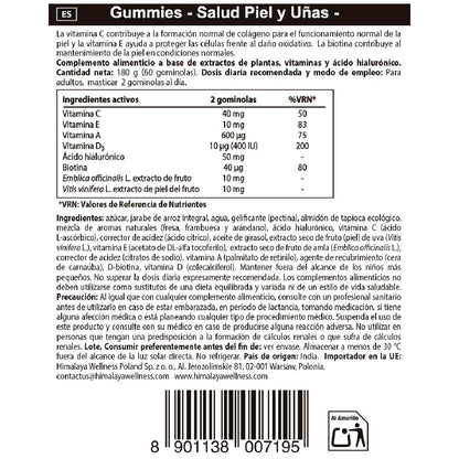Gummies Salud piel & uñas Himalaya 60 cápsulas