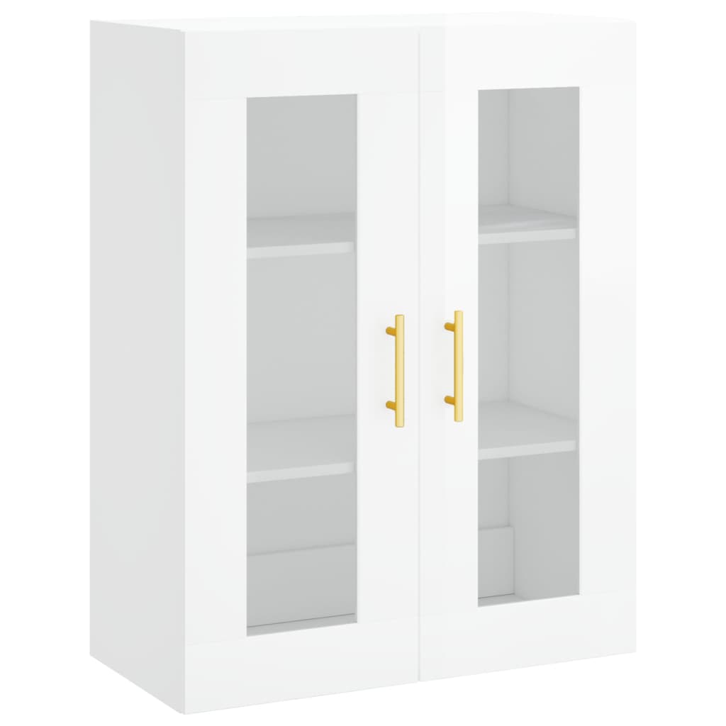 Aparador Alto Madera Contrachapada Blanco Brillo 69,5x34x180 Cm_4