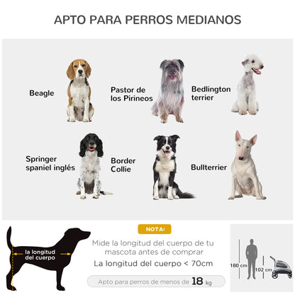 Pawhut Cochecito Para Perros Plegable Con 5 Ventanas 2 Puertas 107x67x102cm Gris_3