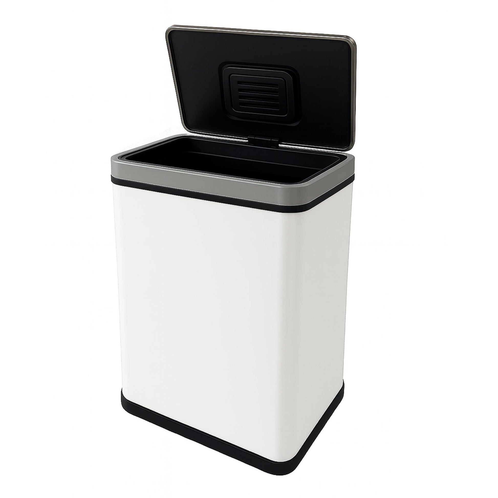 Cubo Basura 50l Blanco Acero Con Sensor Y Filtro Antiolor Wellhome_0