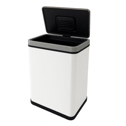 Cubo Basura 50l Blanco Acero Con Sensor Y Filtro Antiolor Wellhome_0