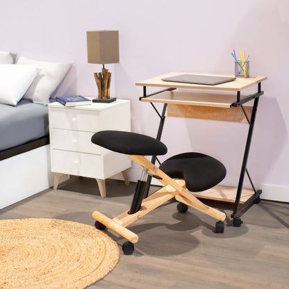Silla Ergonómica Ergochair Negro Madera De Haya Madera, Negro, 42 X 60 X 65cm_2
