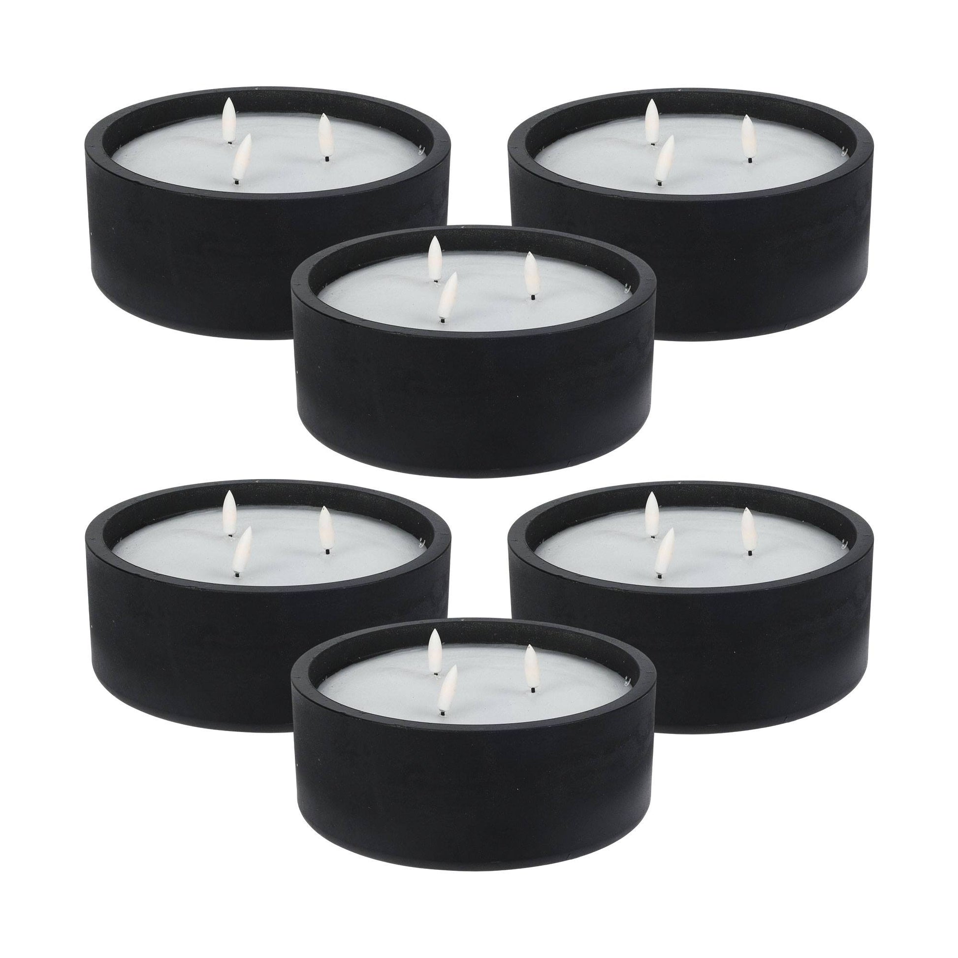 Well Home - Pack 6 Velas Led Redonda Negro_0