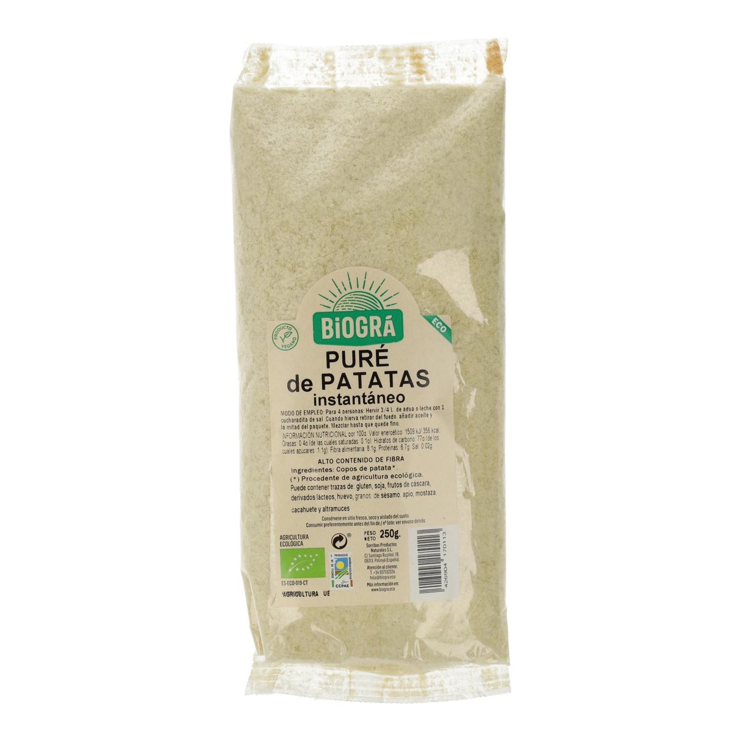 Puré de Batata Instantâneo Biogra Biológico, 250 g