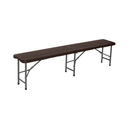 Pack 2 Bancos Plegables Catering Efecto Madera 180x30x43cm 7house_1