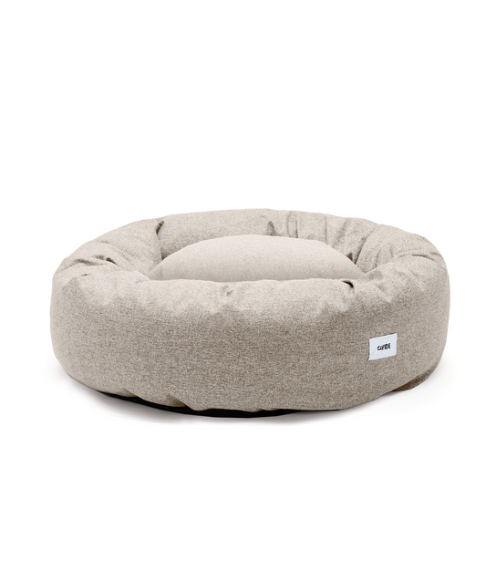 Cafide Cama Donut Para Perro Con Tejido De Chenilla Beige. Modelo Nuba. Talla M (80x80x20 Cm)_0