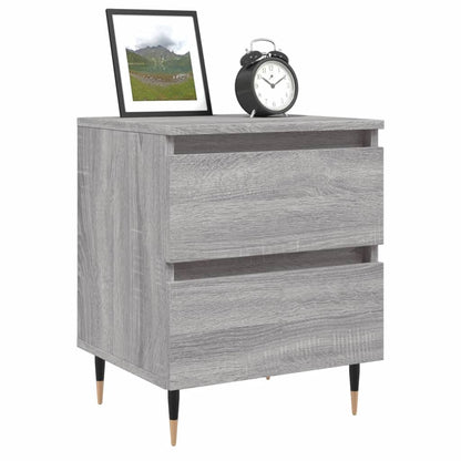 Mesita De Noche 2 Uds Madera Ingeniería Gris Sonoma 40x35x50 Cm_1