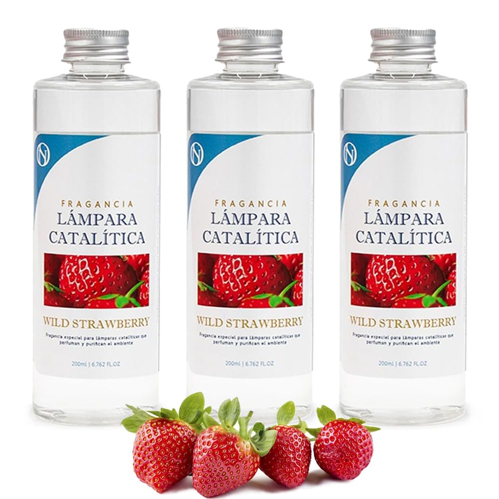 Pack 3x Fragancia Para Lámpara Catalítica 500ml: Aroma Wild Strawberry. Disfruta De Tu Aroma Favorito Durante Más Tiempo_0