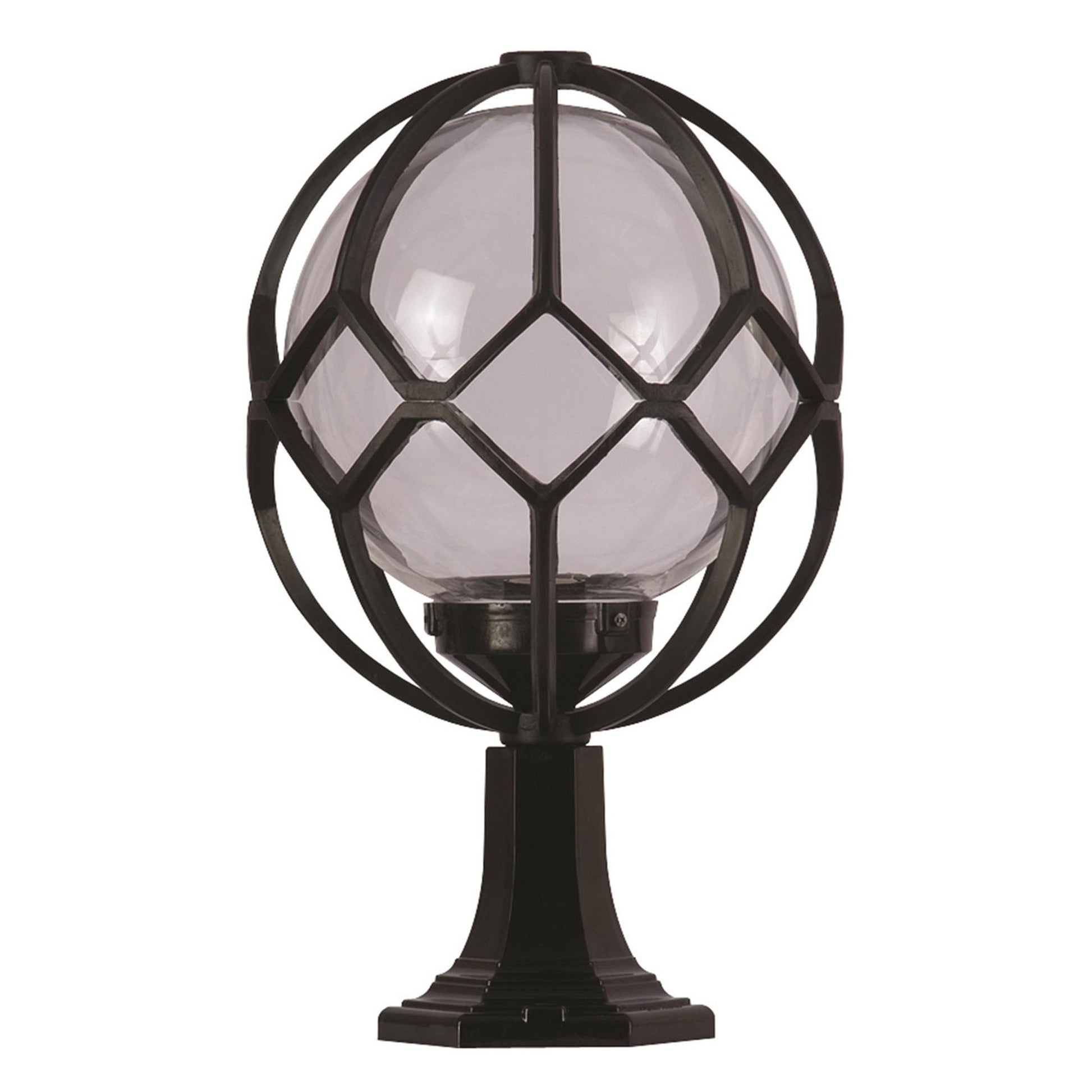 Aplique De Suelo Recto Para Exterior, Abs , Negro, 35x35x55, Casquillo E 27 Max 60 W