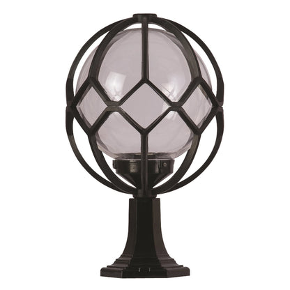 Aplique De Suelo Recto Para Exterior, Abs , Negro, 35x35x55, Casquillo E 27 Max 60 W