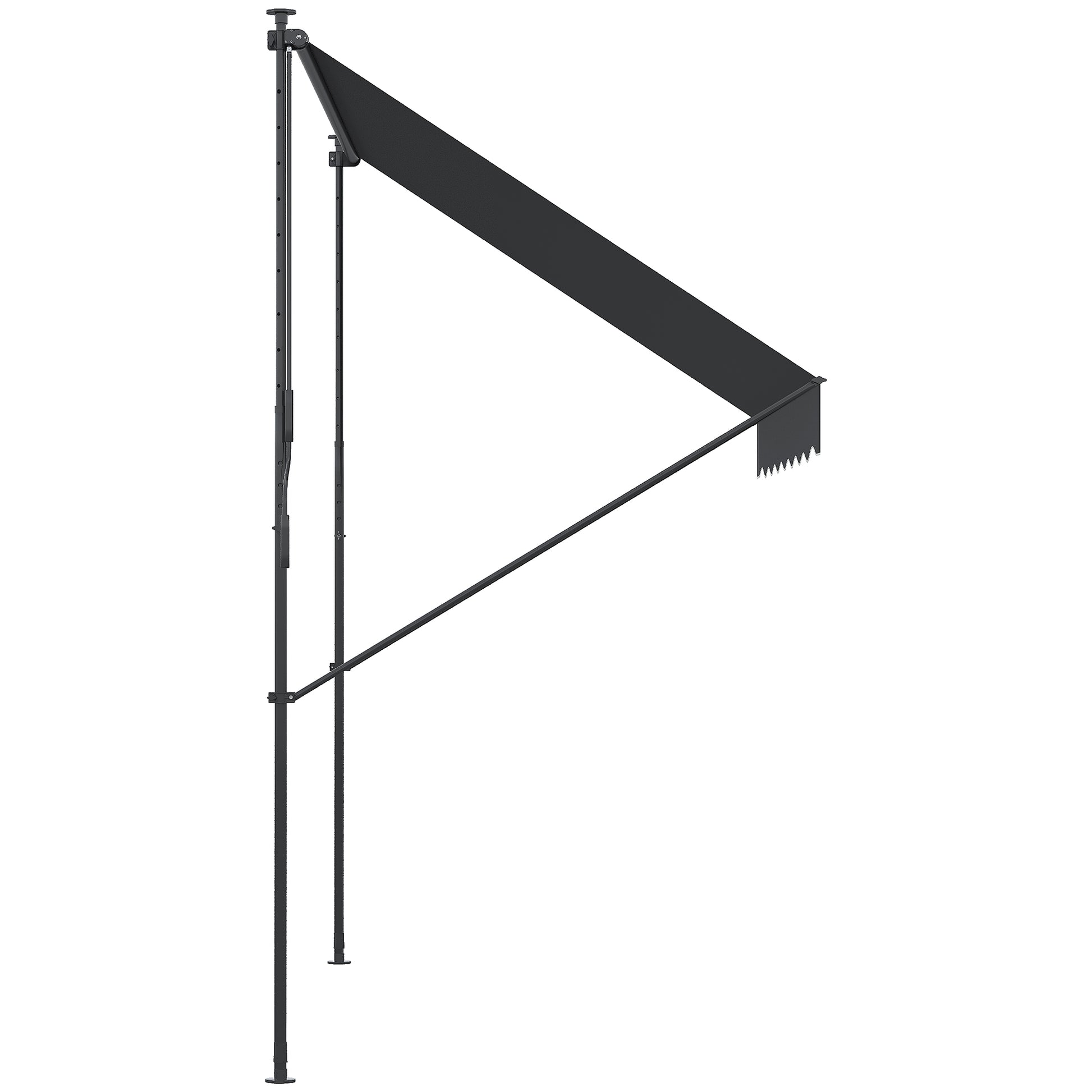 Outsunny Toldo Manual Retráctil 300x175x210-310cm Manivela Protección Uv40+ Gris_4