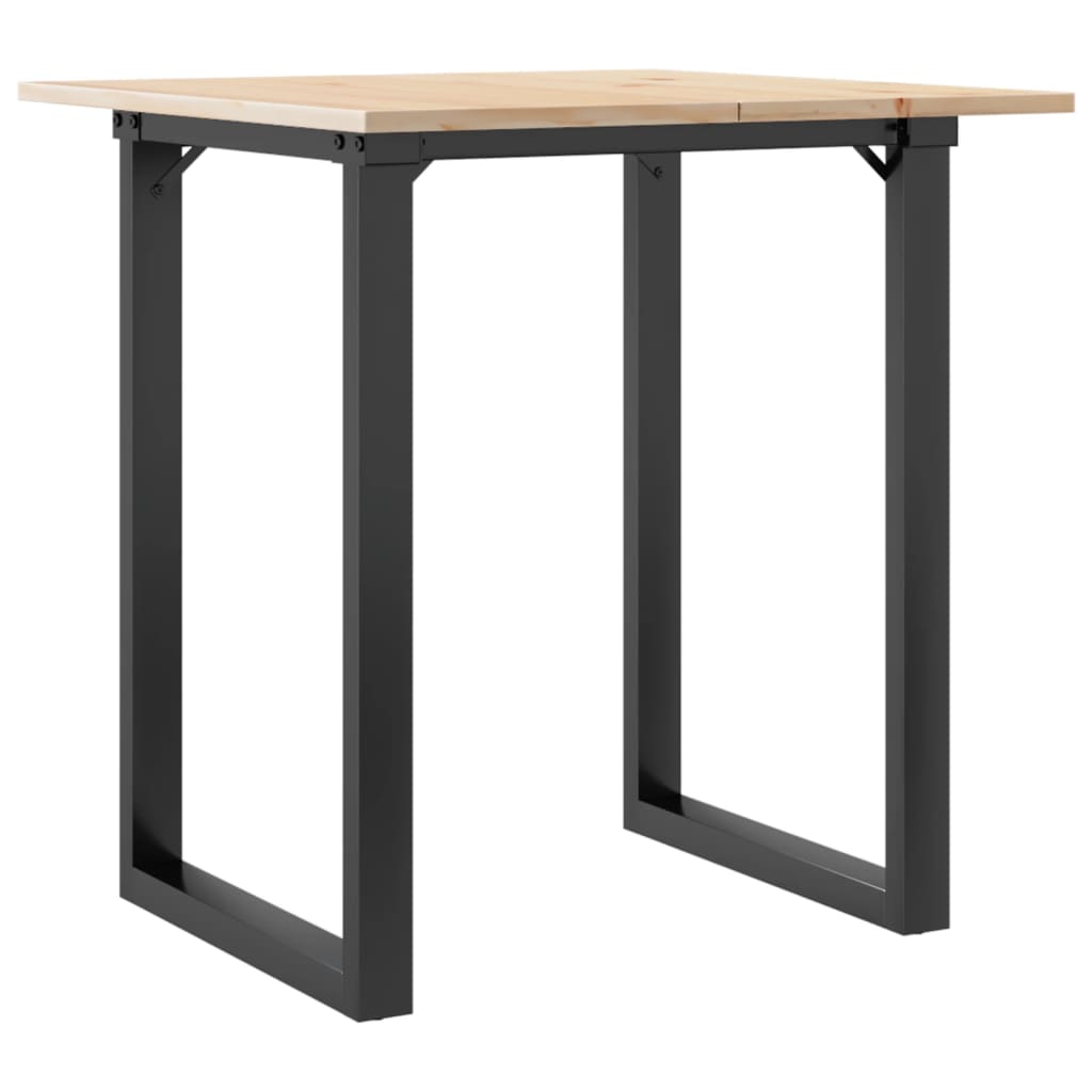 Mesa De Comedor Marco O Madera Maciza Pino Y Acero 70x70x75 Cm_4