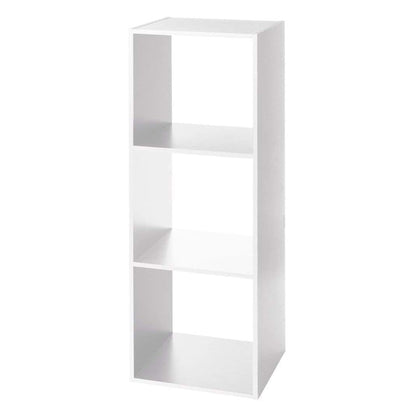 Wellhome Estantería Madera 3 Estantes Mezcla Natural Blanca_0