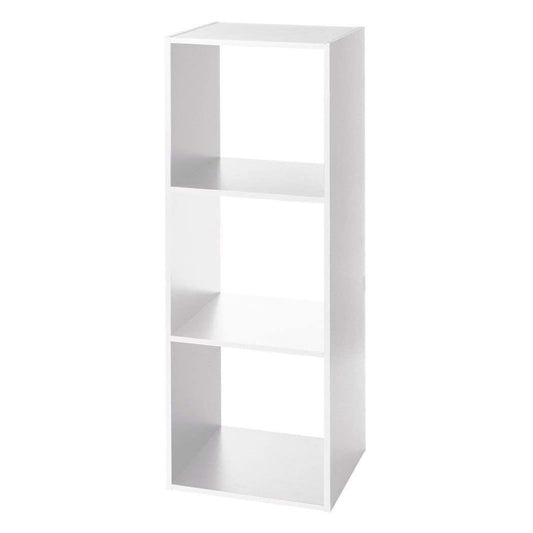 Wellhome Estantería Madera 3 Estantes Mezcla Natural Blanca_0