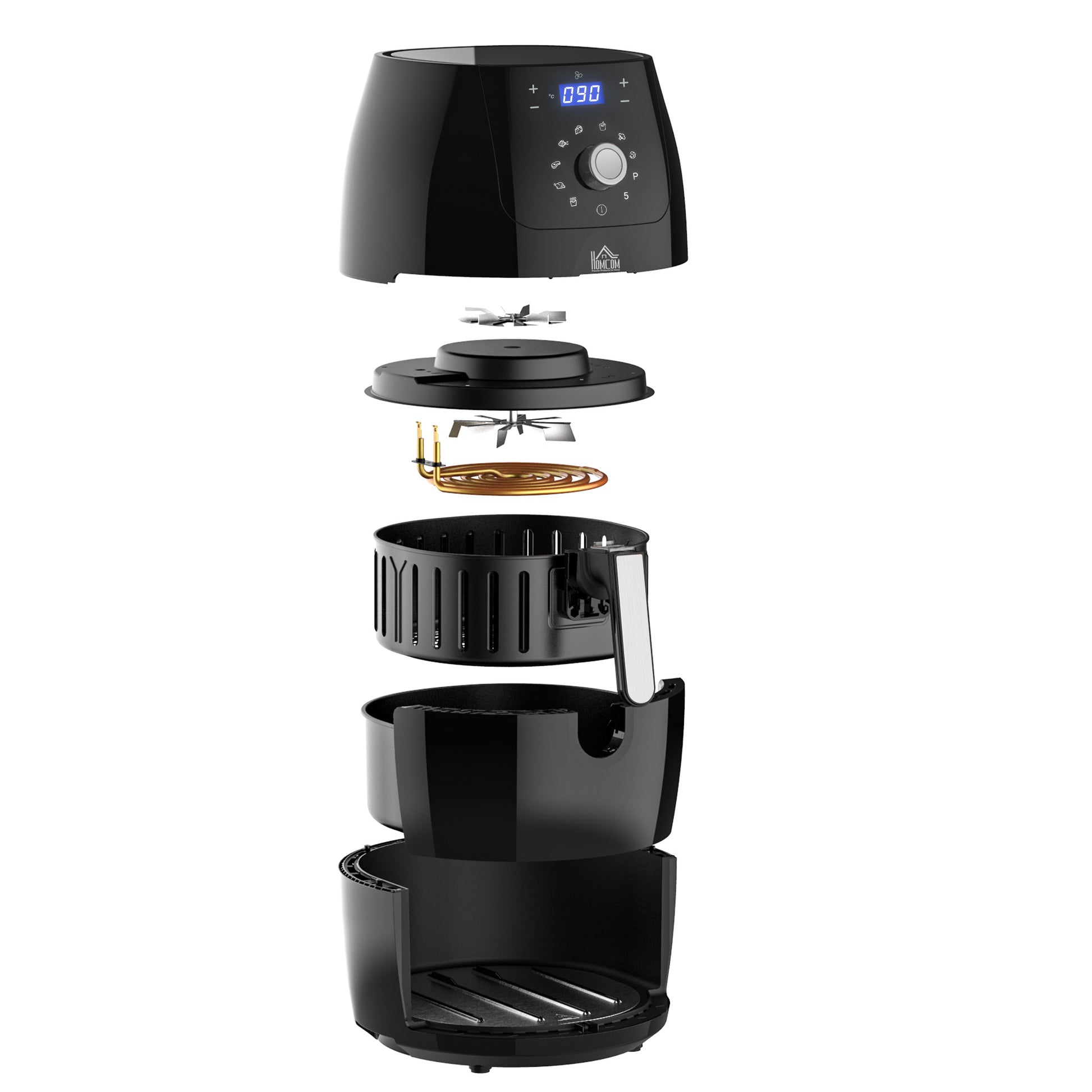 Homcom Freidora De Aire 5.5l 1500w Con Pantalla Led Y 8 Programas Homcom_4