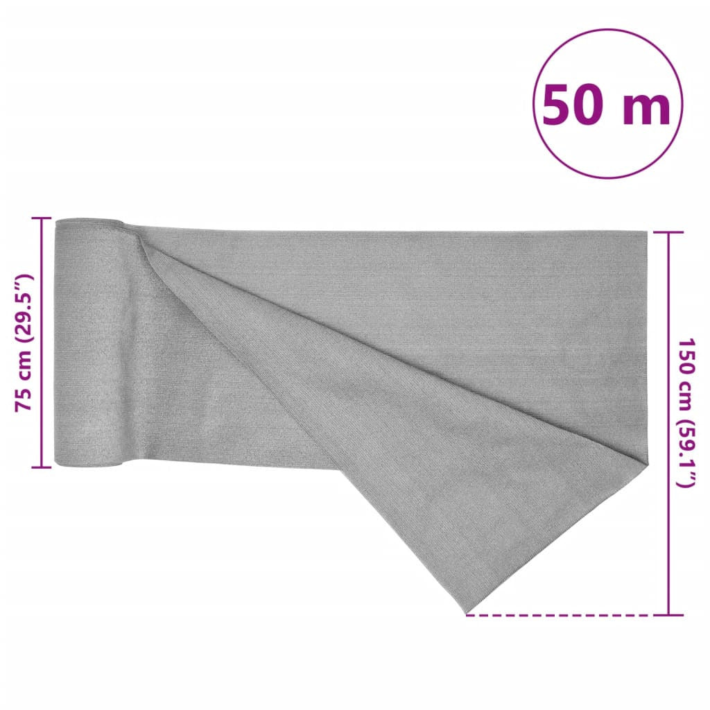 Vidaxl Red De Privacidad Hdpe Gris Claro 1,5x50 M 195 G/m²_2