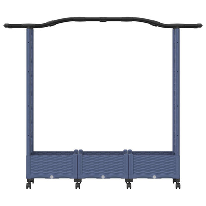Cama Elevada Con Trellis Y Techo Gris 169 X 40 X 129 Cm Pp_3