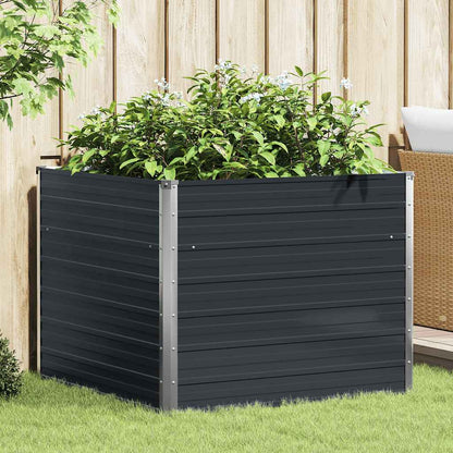 Jardinera Elevada Acero Galvanizado Gris Antracita 100x100x77cm_1