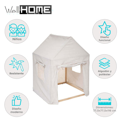 Well Home - Cabaña De Lona Infantil Con Estructura De Madera_1