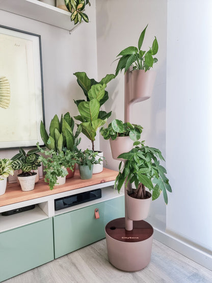 Macetero Vertical Citysens 3 Macetas Con Riego Inteligente – Color Corteza De Pino, Teka, Polipropileno 100% Reciclado_1