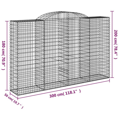 Cestas De Gaviones 12 Uds Forma De Arco Hierro 300x50x180/200cm_5