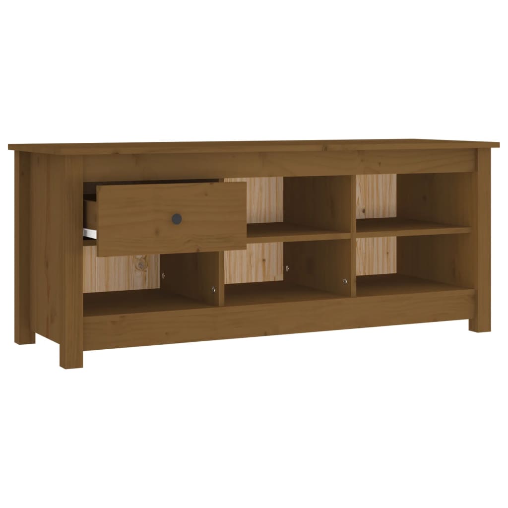 Armario Zapatero Madera Maciza Pino Marrón Miel 110x38x45,5cm / Vetonek_4