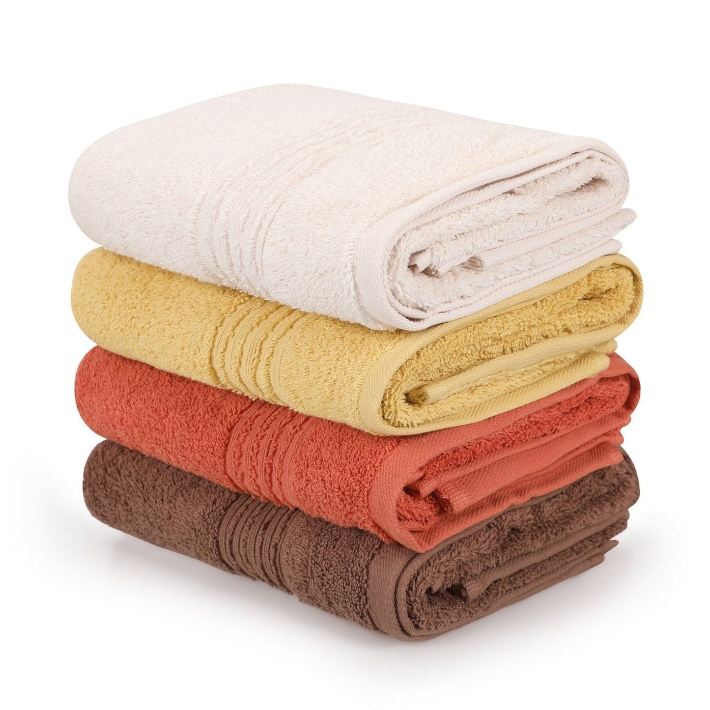 Juego De Toallas De Mano (4 Piezas) Coral, Amarillo, Marrón, Beige_0