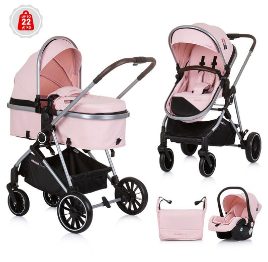 Carrito De Bebé Trio Convertible Aura Hasta 22 Kg Flamingo_0