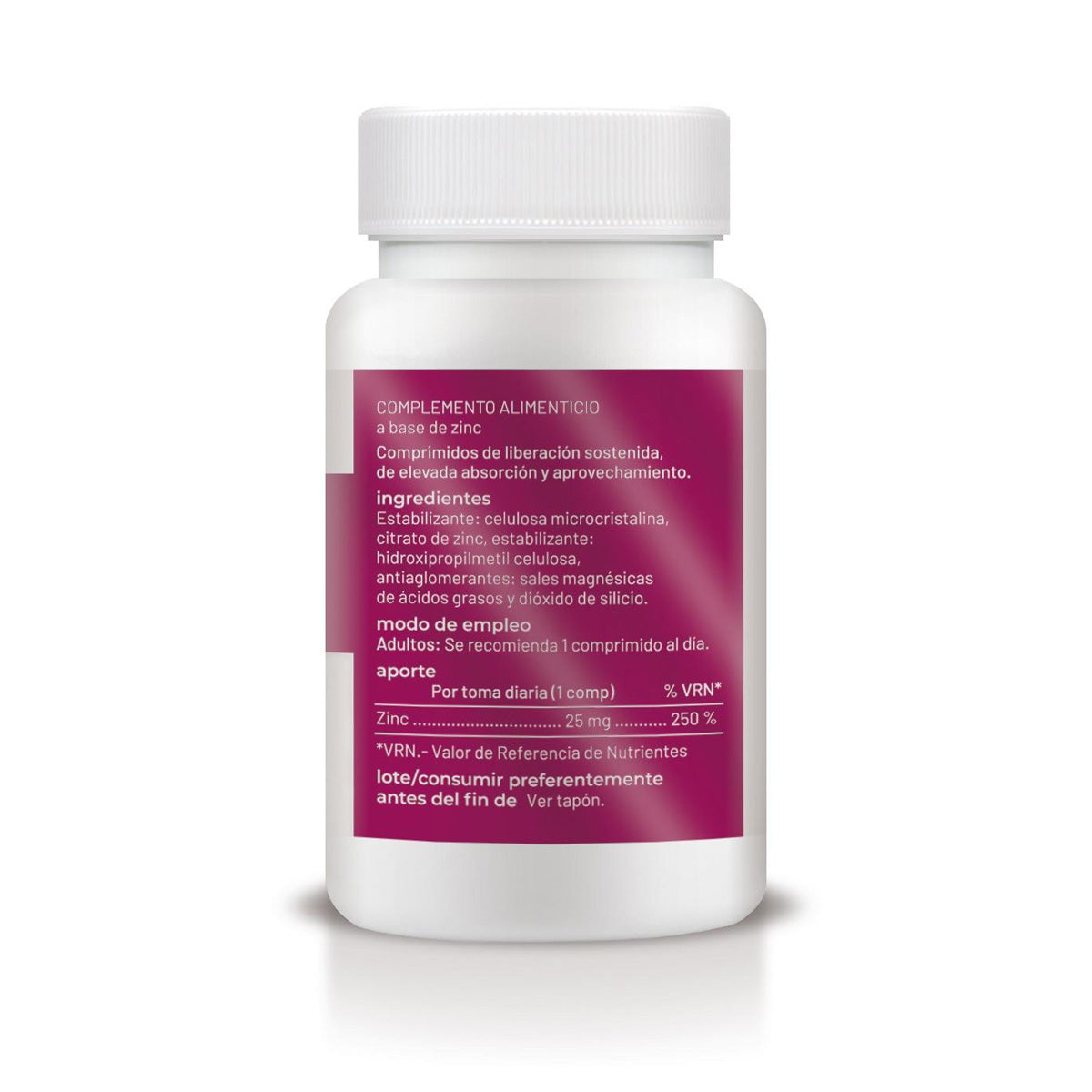 Zinco de libertação prolongada, Soria Natural, 60 comprimidos