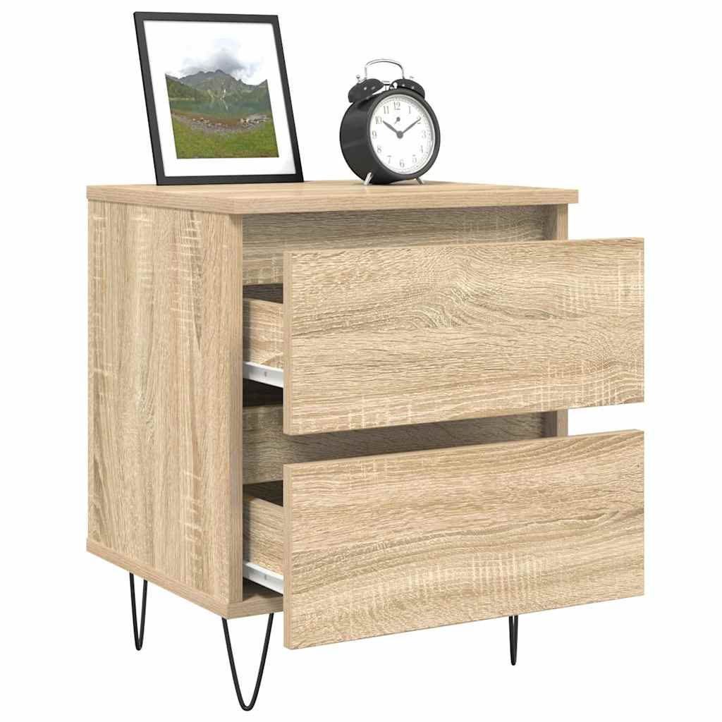Mesitas Noche 2 Uds Madera Ingeniería Roble Sonoma 40x35x50 Cm_2