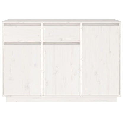Aparador De Madera Maciza De Pino Blanco 110x34x75 Cm / Vetonek_2