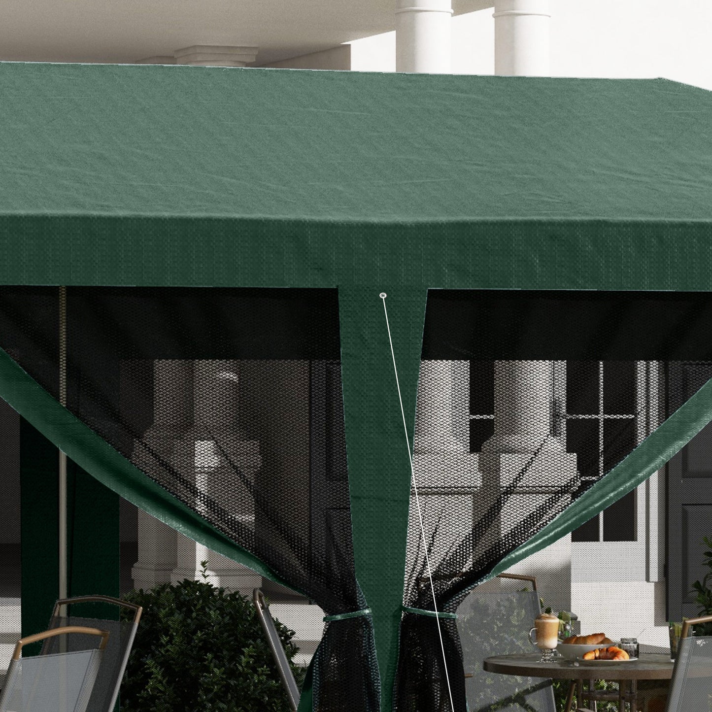 Outsunny Carpa De Jardín 6x3 M Con 6 Mosquiteras Laterales 2 Puertas Verde_3
