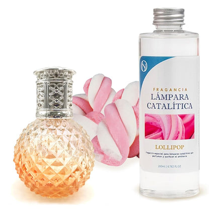 Lámpara Catalítica Orange Diamonds + Aroma Lollipop 500 Ml - Elimina Malos Olores, Impurezas Y Perfuma_0