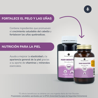 Hair Booster para cabelo, pele e unhas Planeta Huerto 120 cápsulas