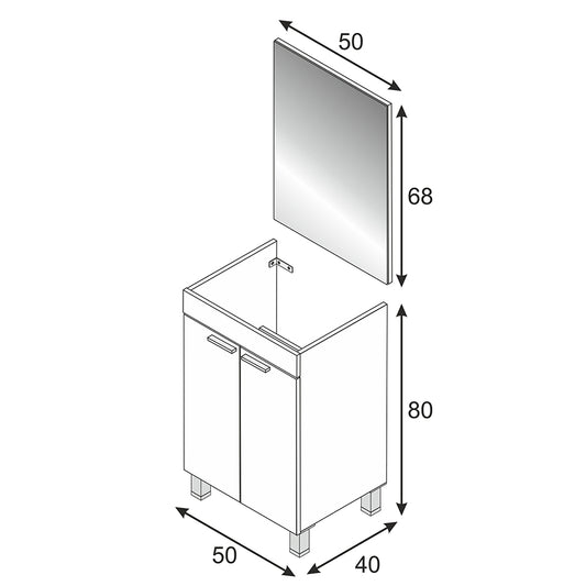 Mueble De Baño Koncept - 2 Puertas + Espejo_0